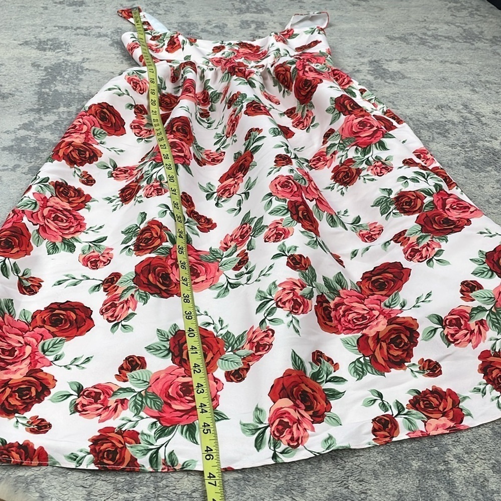 NWT Sachin + Babi Blaine Taffeta Square Neck Midi Dress Babydoll Rose Print 8 - Picture 10 of 11